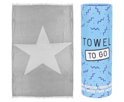 Serviette étoile grise &quot;Towel to go&quot;