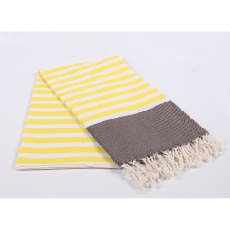 Serviette lignée jaune &quot;Towel to go&quot;